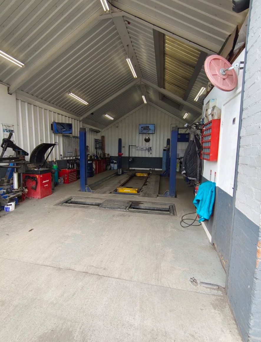 Whites Garage workshop interior
